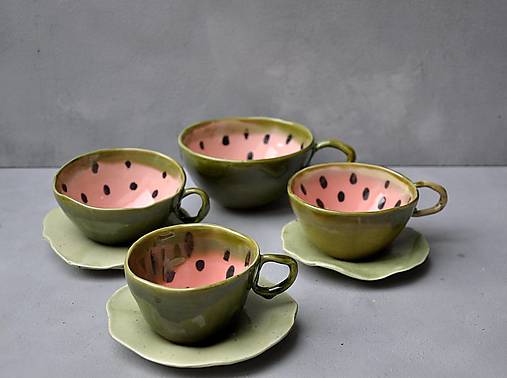 Šálka melón 170 ml s tanierikom