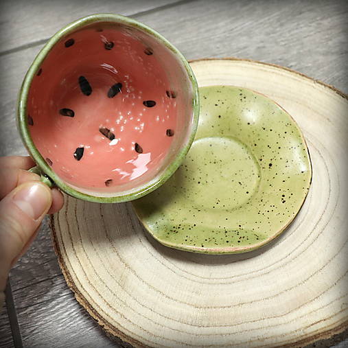 Šálka melón 170 ml s tanierikom