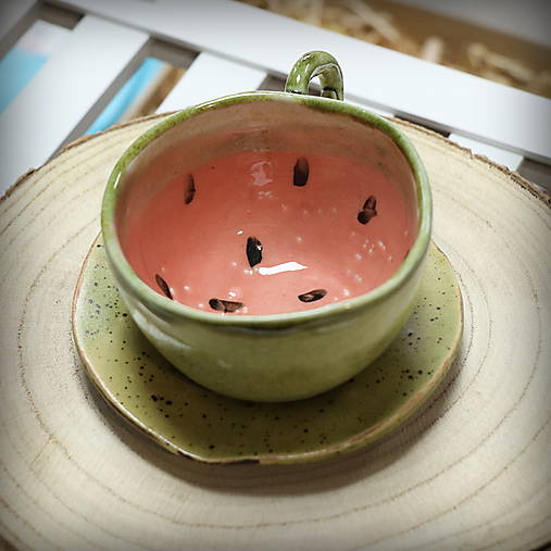 Šálka melón 170 ml s tanierikom