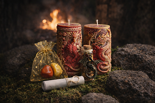 Sviečky - Dvojitý drak – oheň a vôľa - 18193722_