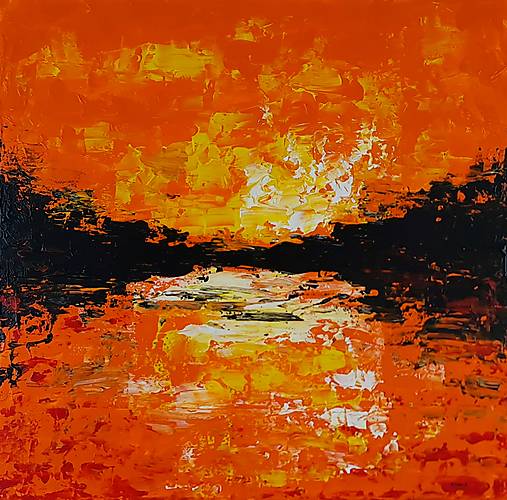 Obrazy - Oranžový východ slnka - 18194414_