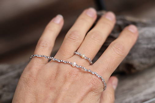 Prsteň krištáľ s perlou