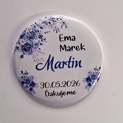 Magnetky - Magnetka svadba - menovka pre hostí kovová - 18192500_