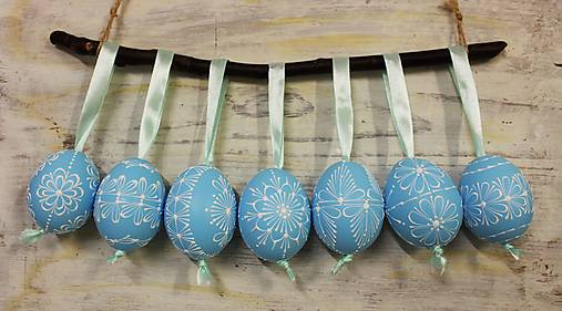Dekorácie - KRASLICE/slepačie maľované vajíčka/- bleedo modré - 18194622_