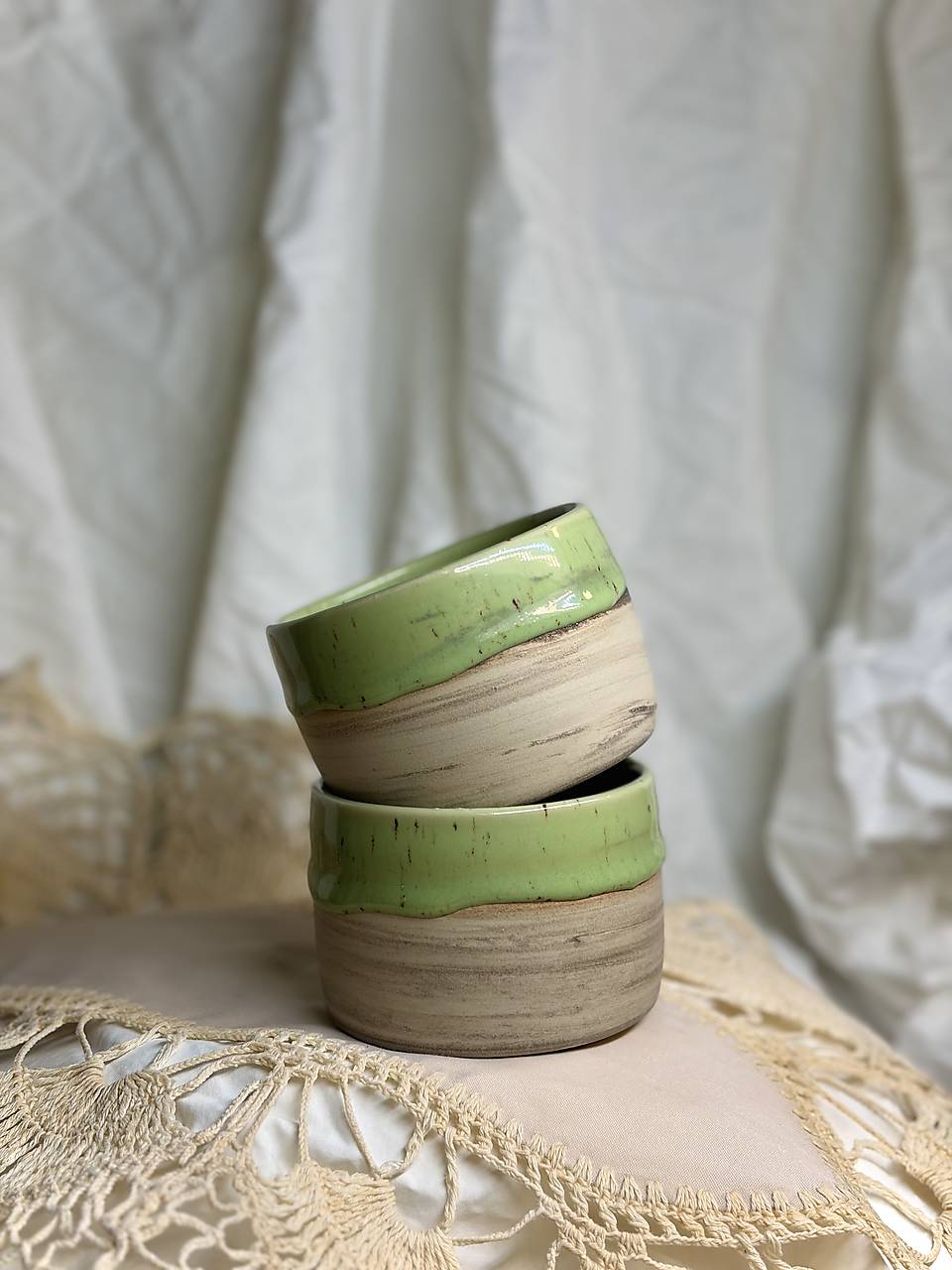 Marble keramický hrnček zelený
