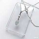 Náhrdelníky - Akvamarín - čočkovitý oválek - stříbrný náhrdelník - 18195142_