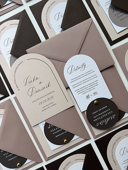 Papiernictvo - Svadobné oznámenie 307 Minimalist zemité tóny - 18195708_