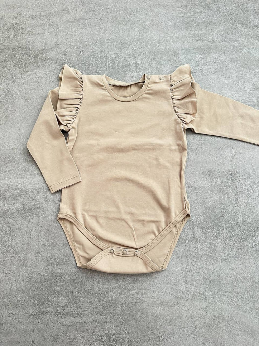 Detské oblečenie - Body béžové volániky - 18196418_