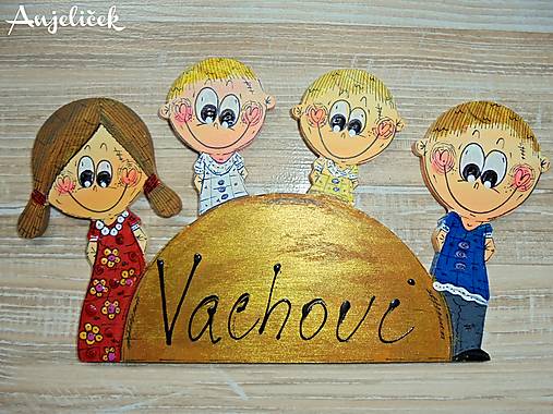 Tabuľky - Menovka na dvere - rodinka - 18194945_