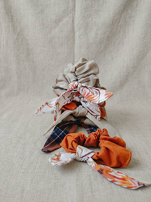 Ozdoby do vlasov - Ľanové scrunchies - 18197231_