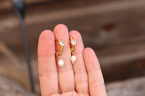 Náušnice kruhy s perlou