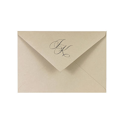 Papiernictvo - Piesková obálka s iniciálmi 7 Sand Beige - 18198951_