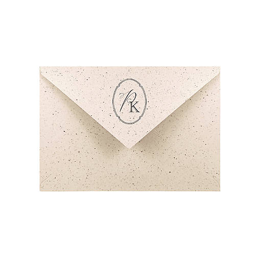 Papiernictvo - Béžová obálka s monogramom 1 Crush Latte - 18198996_
