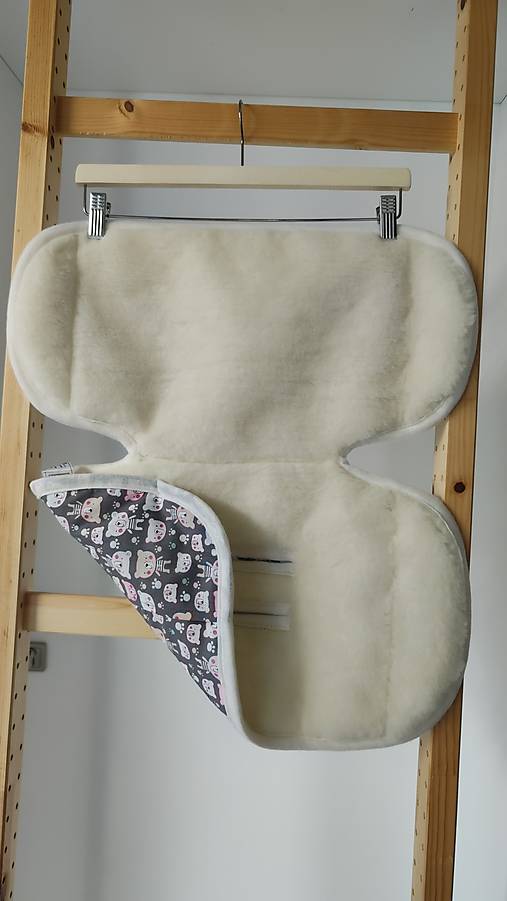 Detský textil - Zmenšujúca vložka XL Vlnienka proti poteniu do autosedačky Römer Dualfix 100% Merino top super wash Macko - 18198573_