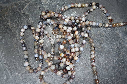 Minerály - Acháty krajkové 8mm / 48ks (4) - 18199330_