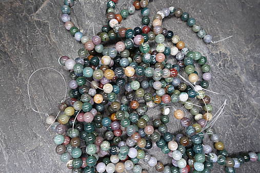 Minerály - Achát indiánsky 8mm/48ks - 18199367_