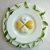 Dekorácie - Sada pastelových srdiečok-žltá - 18201310_