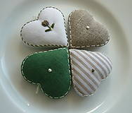 Dekorácie - Sada pastelových srdiečok- zelená - 18201320_