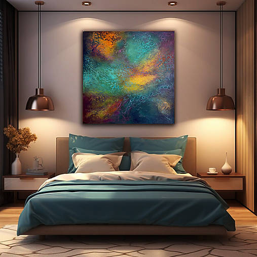 Obrazy - Jeseň na hladine_abstrakt 90x90 - 18201059_