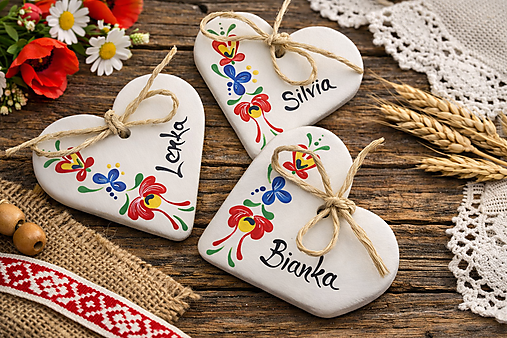Darčeky pre svadobčanov - svadobné srdiečka / folklór - 18201603_