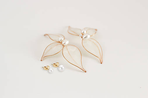 Svadobné náušnice s riečnymi perlami Júlia