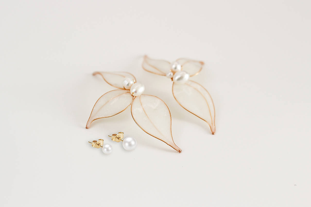 Svadobné náušnice s riečnymi perlami Júlia