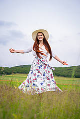 Sukne - PŮLKOLOVÁ DLOUHÁ ZAVINOVACÍ SUKNĚ - S MÁKY​​​​​​​ - 18203594_