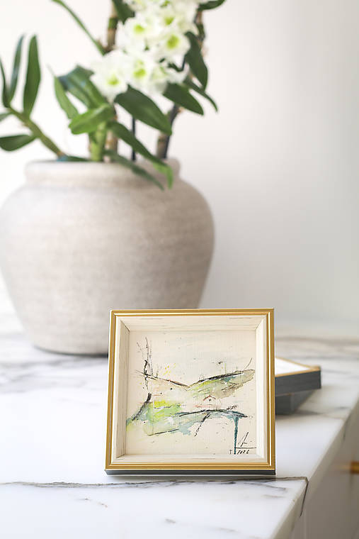 Kresby - Krajina  I. - akvarel 10x10 cm - 18203302_