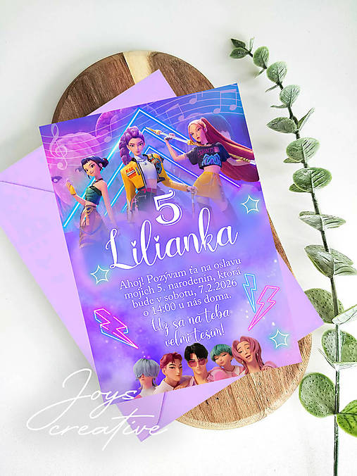 HUNTRIX K-pop demon hunters pozvánka na narodeniny