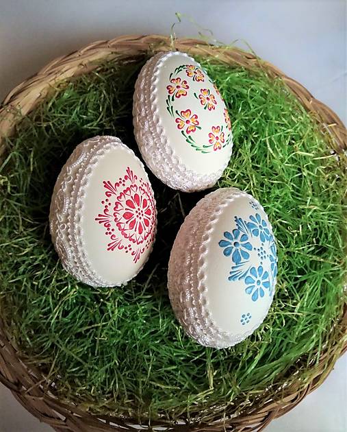 Dekorácie - Kraslice husacie sada 3 ks - 18203713_