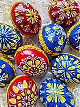 Dekorácie - Modro-červené kraslice do košíka - 18202854_