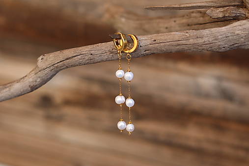 Dlhé perlové náušnice