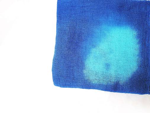 Šály a nákrčníky - "tyrkys&blue" bavlnený  šál  skladom - 18202516_