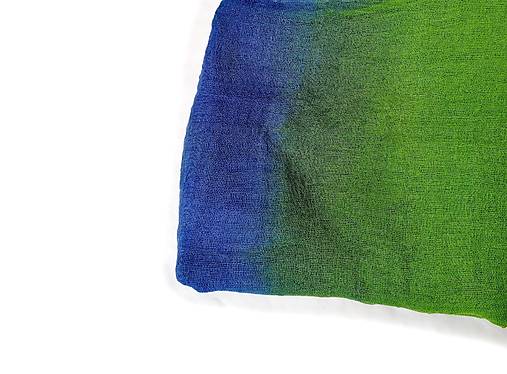 Šály a nákrčníky - "blue&green" bavlnený šál skladom - 18202528_