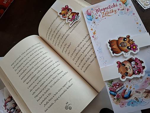 Magnetická záložka do knihy - sada Capybara