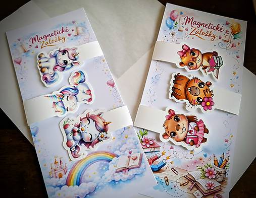 Magnetická záložka do knihy - sada UNICORN