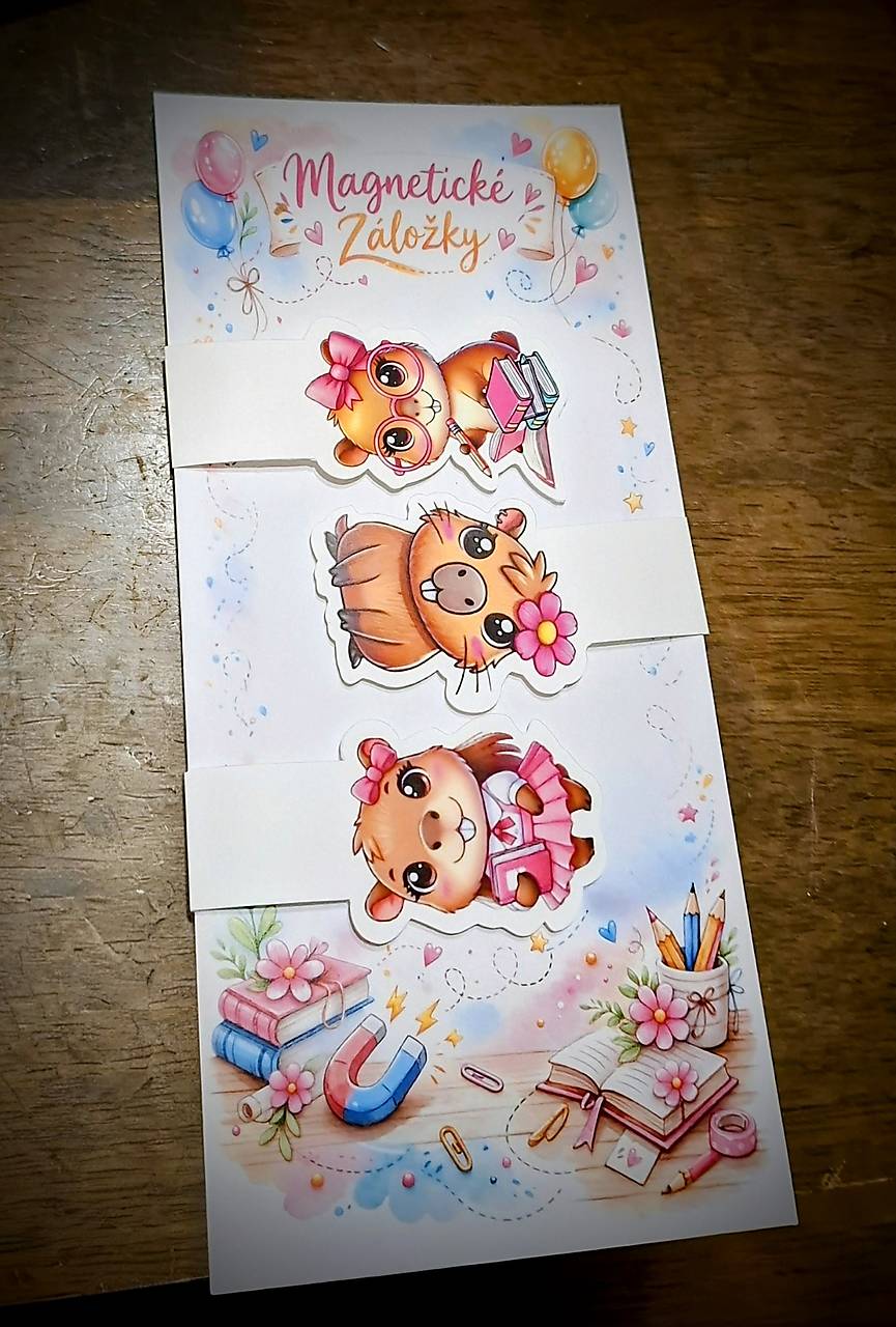 Magnetická záložka do knihy - sada Capybara