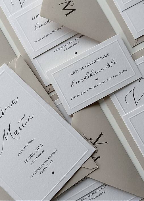 Papiernictvo - Svadobné oznámenie 309 béžové minimalist - 18204352_