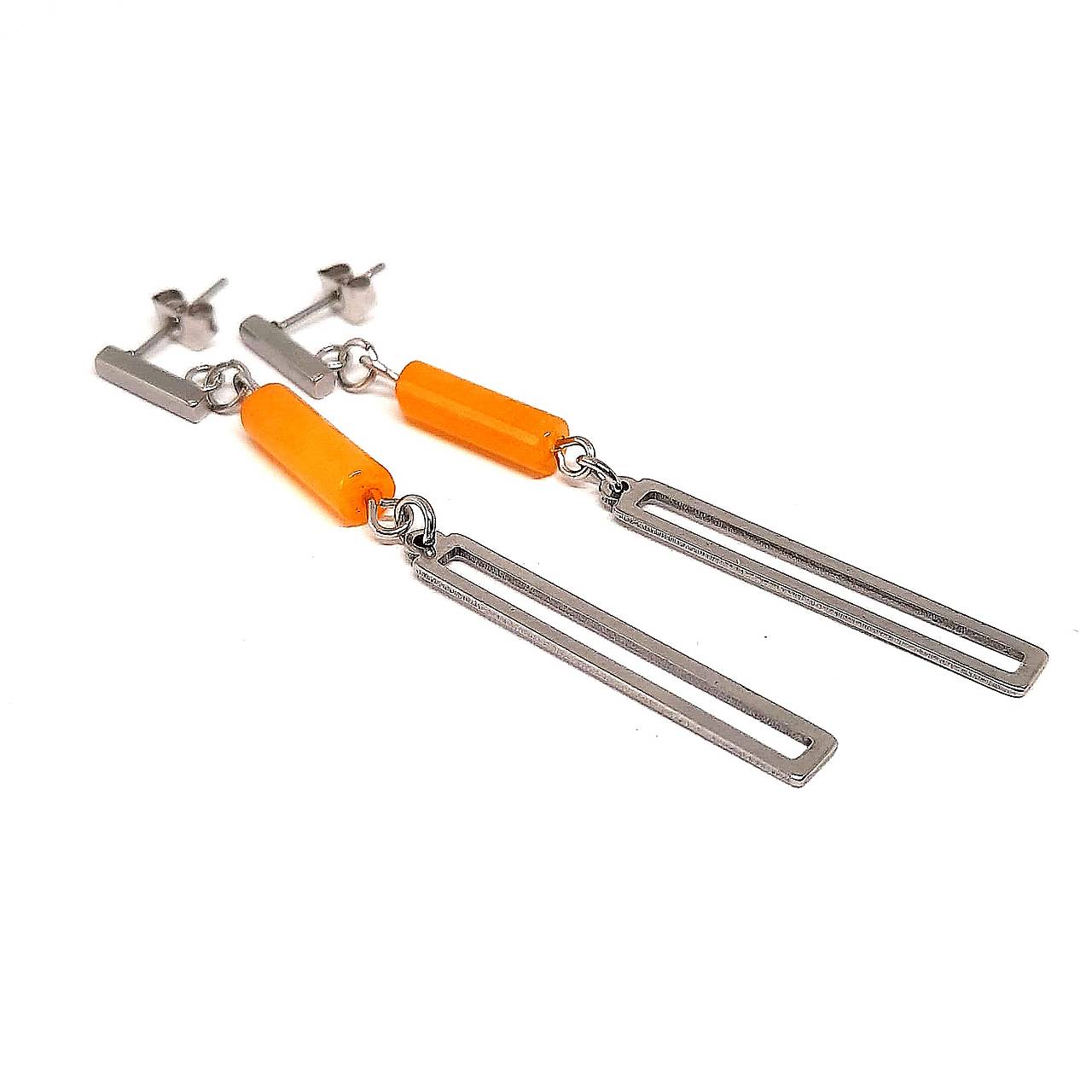 Náušnice s minerálmi (nefrit jantárový)