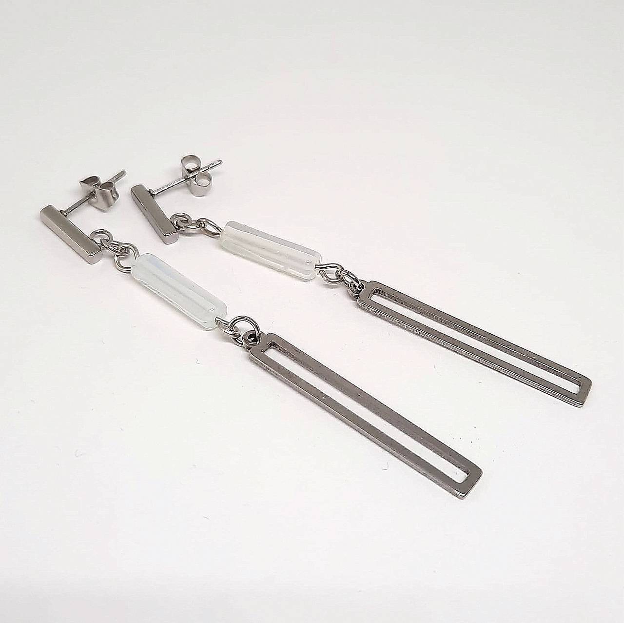 Náušnice s minerálmi (opál)