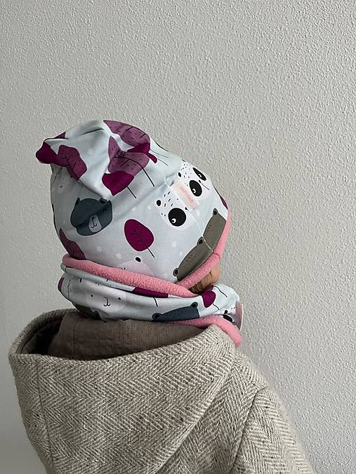 Čiapka/nákrčník na zimu "bears"