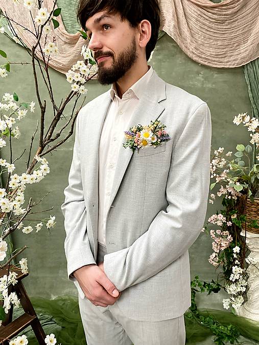 Pierko pre ženícha do vrecka "vôňa jarnej lúky"