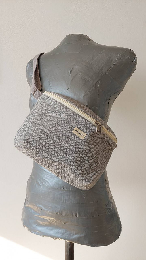 Kabelky - Crossbody kabelka Lilly (M sivá bavlna) - 18205414_