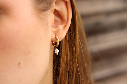 Perlové náušnice kruhy