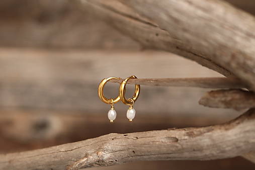 Perlové náušnice kruhy