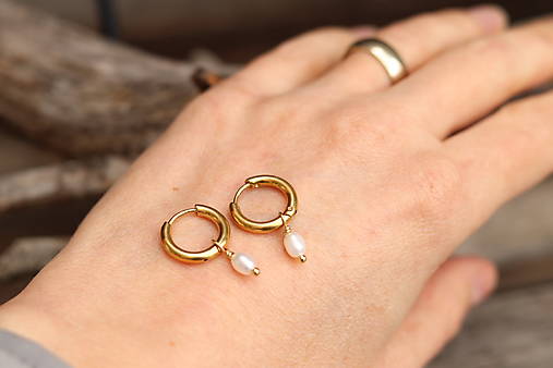 Perlové náušnice kruhy