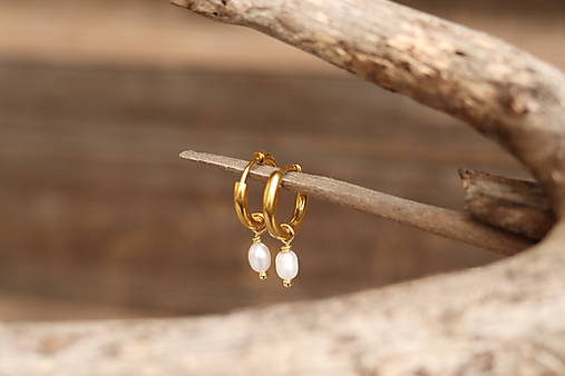 Perlové náušnice kruhy