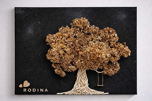 Obrazy - Ručne vyrobený obraz zo suchej hortenzie - 18204484_