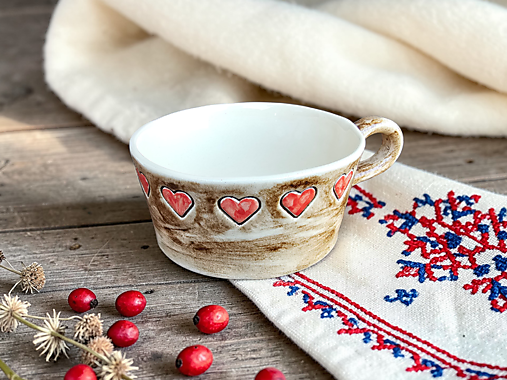 Nádoby - Srdiečková miska s uškom 400ml - 18207277_