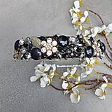 Ozdoby do vlasov - Dolce Vita Flowers Black ... čelenka - 18208621_